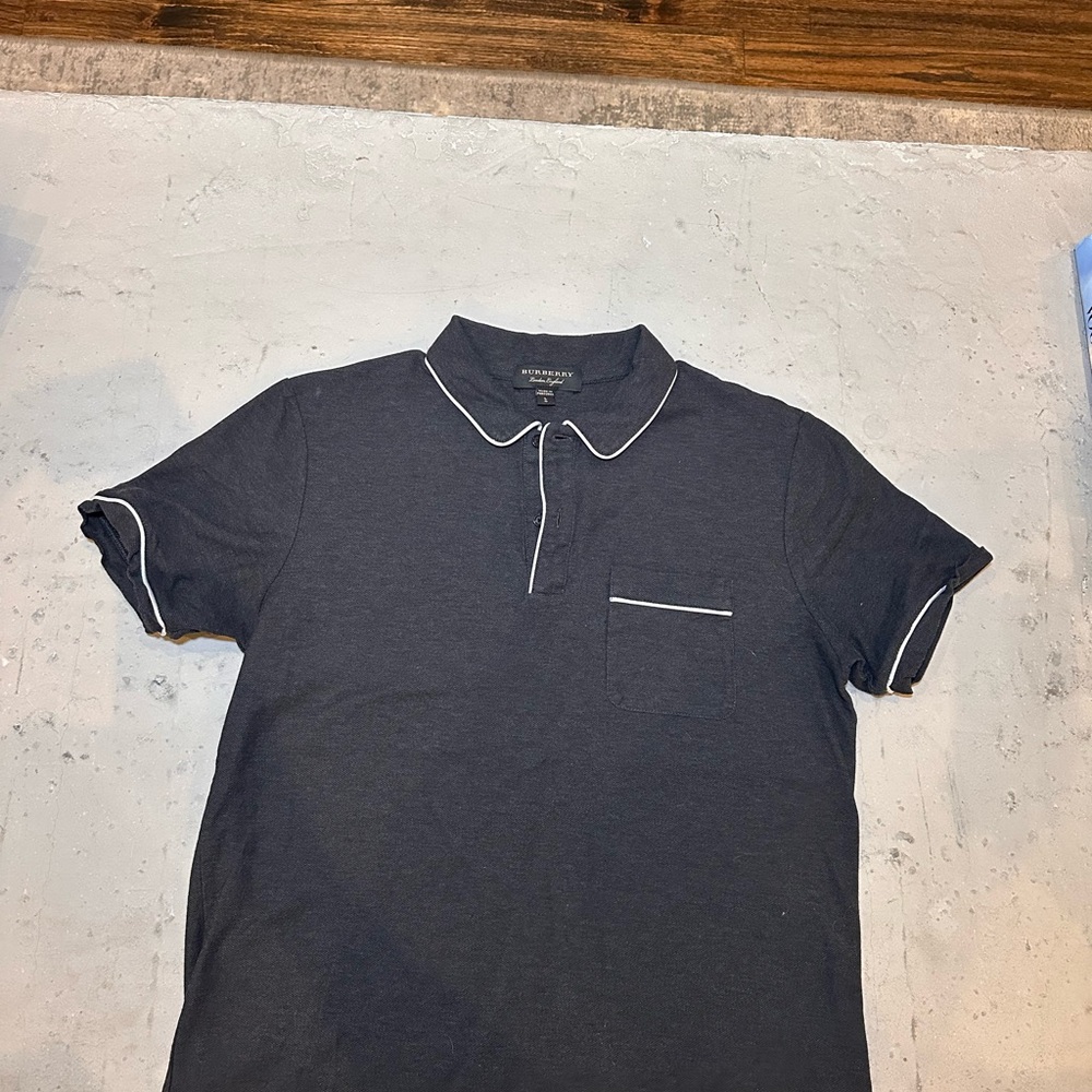 Men's Burberry gray preowned Polo Shirt size Large